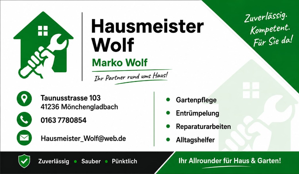 Visitenkarte Hausmeister Wolf